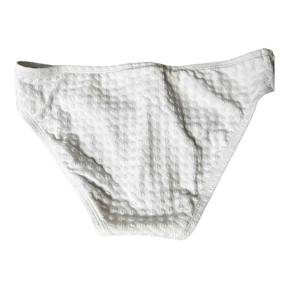 La Blanca‎ Women's White Embossed Hipster Swimsuit Bottom Size 4